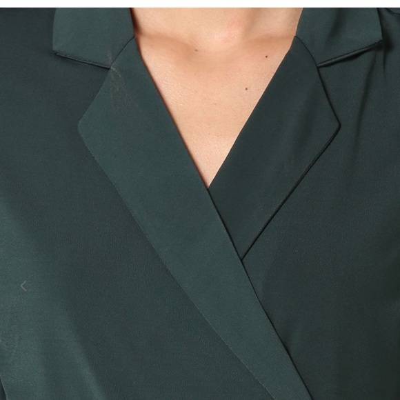 Vero Moda Sheath Dress with Notched Lapels (Dark Green) - Picture 5 of 15